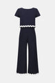 Silky Knit Culotte Jumpsuit With Contrast Trim - Dresses Boutique B.V.