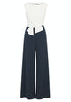 Lara jumpsuit Dark Blue / Cream - Dresses Boutique B.V.