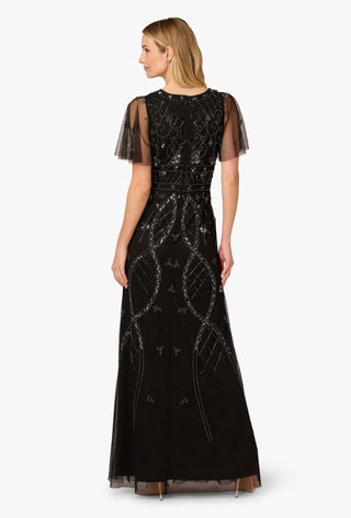 Bead flutter sleeve dress - Dresses Boutique B.V.