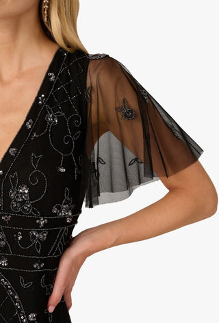 Bead flutter sleeve dress - Dresses Boutique B.V.