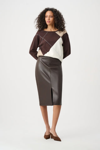 Bonded Leatherette Pencil Skirt - Dresses Boutique B.V.