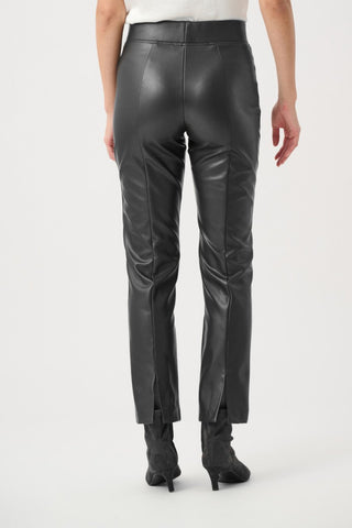 Bonded Leatherette Straight Pull-On Pants - Dresses Boutique B.V.