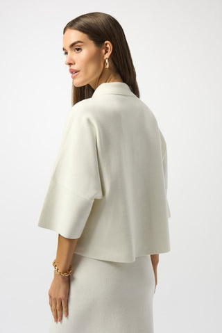 Boxy Pullover With Polo Collar Winter White - Dresses Boutique B.V.