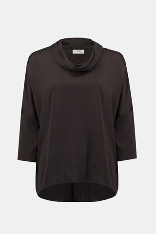 Boxy top with Cowl Collar Mocha - Dresses Boutique B.V.