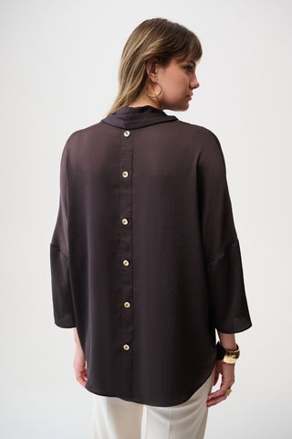 Boxy top with Cowl Collar Mocha - Dresses Boutique B.V.