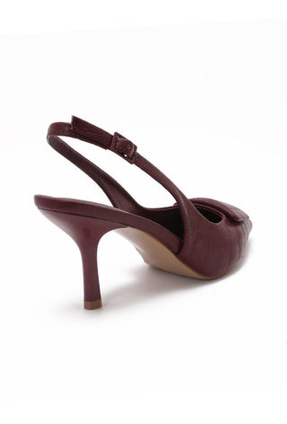 Carine sling back pump Burgundy - Dresses Boutique B.V.