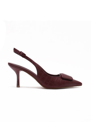 Carine sling back pump Burgundy - Dresses Boutique B.V.