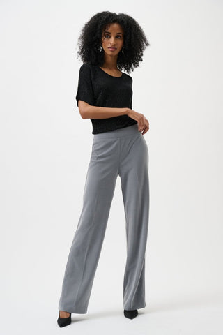 Classic Wide Leg Pant CC Grey Melange - Dresses Boutique B.V.