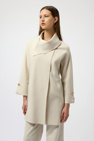 Coat with Overlap Collar - Dresses Boutique B.V.