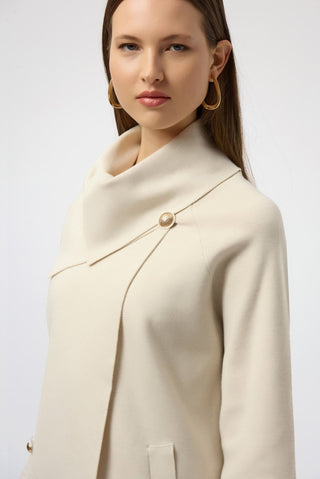 Coat with Overlap Collar - Dresses Boutique B.V.