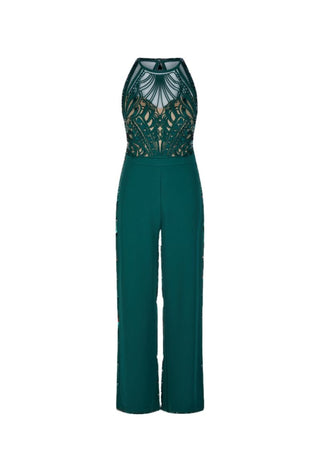 Cornelli halter jumpsuit Green - Dresses Boutique B.V.