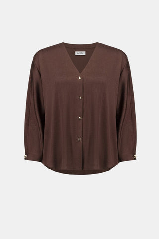 Crushed Satin Boxy Top With Dolman Sleeves - Dresses Boutique B.V.