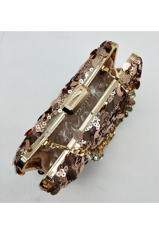 Fancy sequin clutch Champagne - Dresses Boutique B.V.