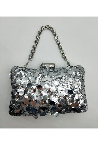 Fancy sequin clutch Silver - Dresses Boutique B.V.