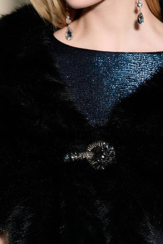 Faux Fur X Cape Black - Dresses Boutique B.V.