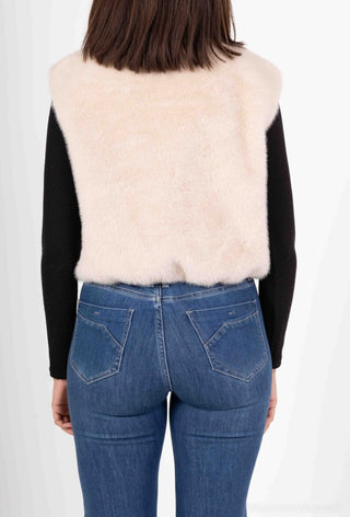 Faux fur bodywarmer Beige - Dresses Boutique B.V.