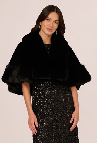 Faux fur cape AP1E211634 - Dresses Boutique B.V.