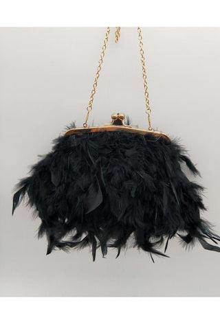 Feather X clutch Black - Dresses Boutique B.V.