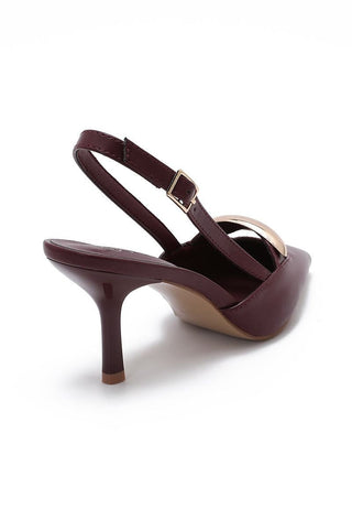 Francisca sling back pump Burgundy - Dresses Boutique B.V.