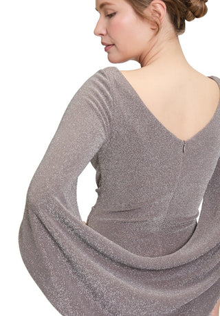 Gena dress Taupe / Silver - Dresses Boutique B.V.