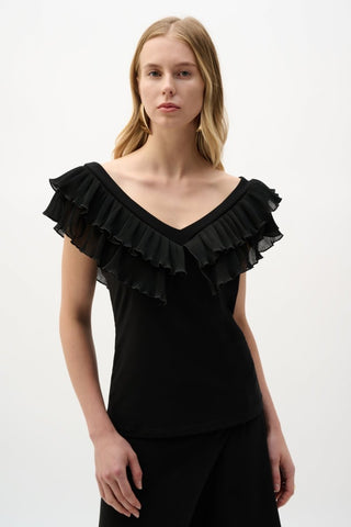 Georgette Fitted Top With Pleats - Dresses Boutique B.V.