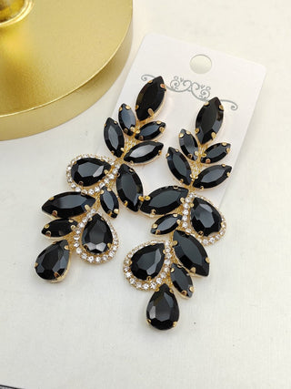 Granda strass earrings Black - Dresses Boutique B.V.