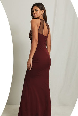 Halter maxi dress Burgundy - Dresses Boutique B.V.