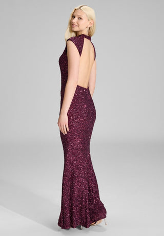 High neck sequin dress Mulberry - Dresses Boutique B.V.