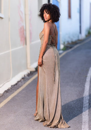 Liare dress 0913 Glitter gold - Dresses Boutique B.V.