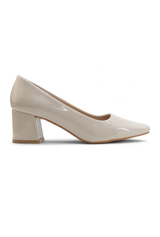 Mariana lak blok pump Beige - Dresses Boutique B.V.