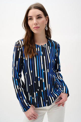 Mesh And Satin Geometric Print Fitted Jacket - Dresses Boutique B.V.