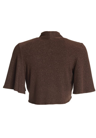 Minala glitter cardi Chocolate Brown - Dresses Boutique B.V.