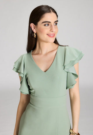 Nitalie dress Pistachio Green - Dresses Boutique B.V.