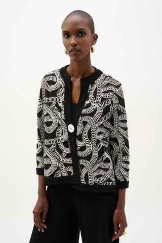 Novelty Mesh Abstract Print Swing Jacket - Dresses Boutique B.V.