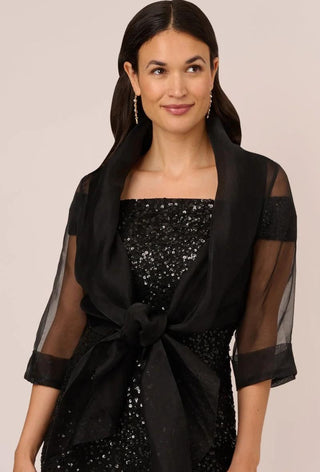 Organza wrap jacket Black - Dresses Boutique B.V.