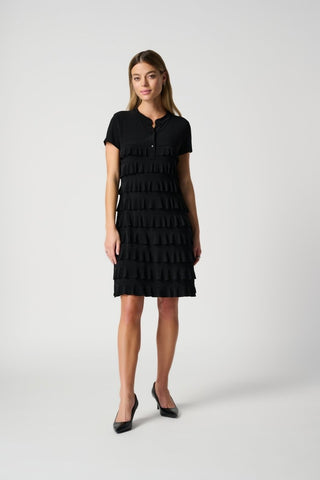 Ruffle dress 211350S Black - Dresses Boutique B.V.
