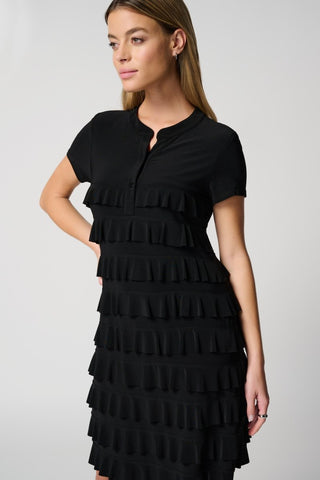 Ruffle dress 211350S Black - Dresses Boutique B.V.