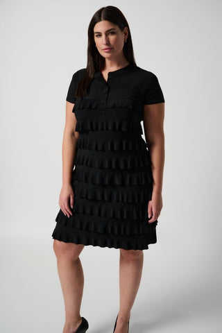 Ruffle dress 211350S Black - Dresses Boutique B.V.