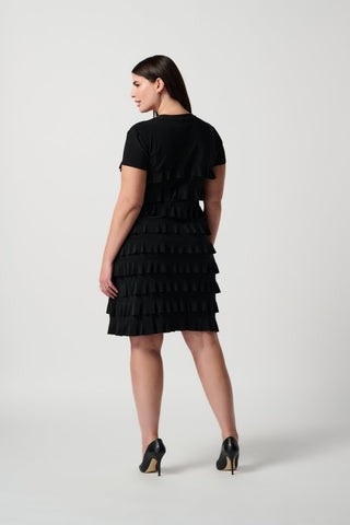 Ruffle dress 211350S Black - Dresses Boutique B.V.