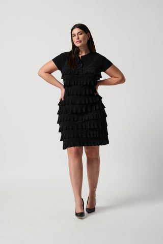 Ruffle dress 211350S Black - Dresses Boutique B.V.