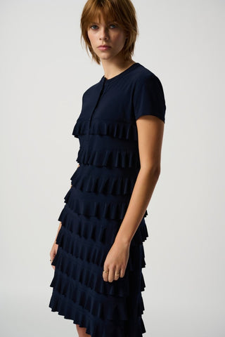 Ruffle dress 211350S Midnight blue - Dresses Boutique B.V.