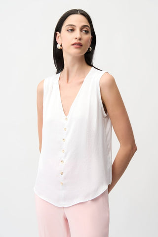 Satin Boxy Top With Gold Buttons - Dresses Boutique B.V.
