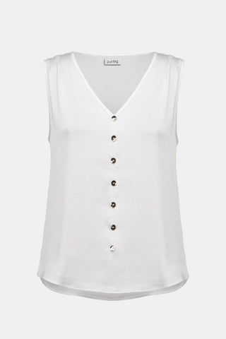 Satin Boxy Top With Gold Buttons - Dresses Boutique B.V.