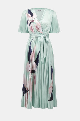 Satin Floral Print Fit And Flare Dress - Dresses Boutique B.V.