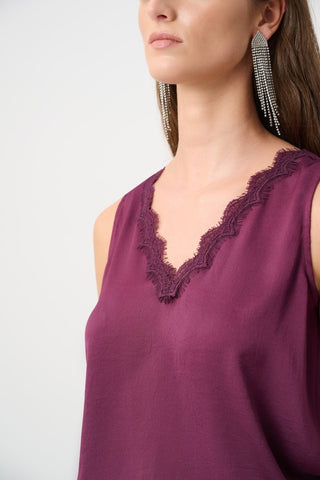 Satin Sleeveless V - Neck Top - Dresses Boutique B.V.