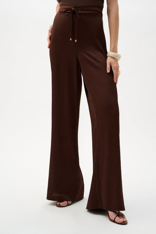 Satin Wide Leg Pull - On Pants With Drawstring - Dresses Boutique B.V.