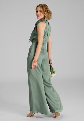 Satin tie - neck jumpsuit - Dresses Boutique B.V.