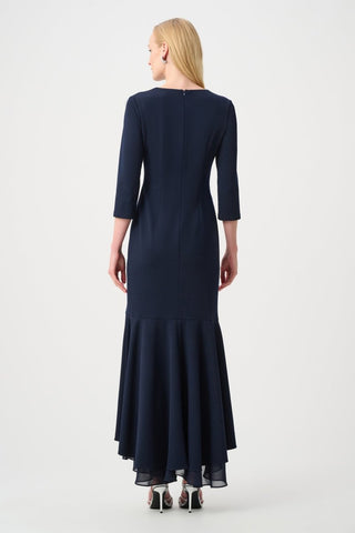 Scuba Crepe and Chiffon Ruffled Trumpet Gown - Dresses Boutique B.V.