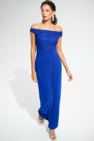 Silky Knit And Cascade Off - Shoulder Sheath Gown - Dresses Boutique B.V.