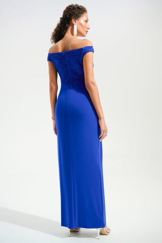 Silky Knit And Cascade Off - Shoulder Sheath Gown - Dresses Boutique B.V.